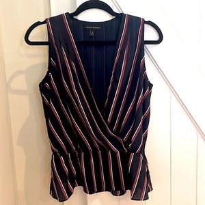 Banana Republic workwear tank in blue with red pinstripes size S